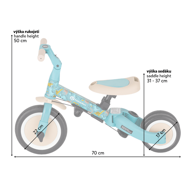 PETITE&amp;MARS Trojkolka multifunkčná 5v1 Turbo - limitovaná edícia Dino Park