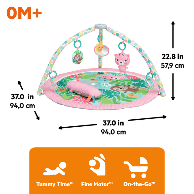 BRIGHT STARTS Tapis de jeu pour le développement moteur et sensoriel POP 'N Wiggle Rosy Rainforest™
