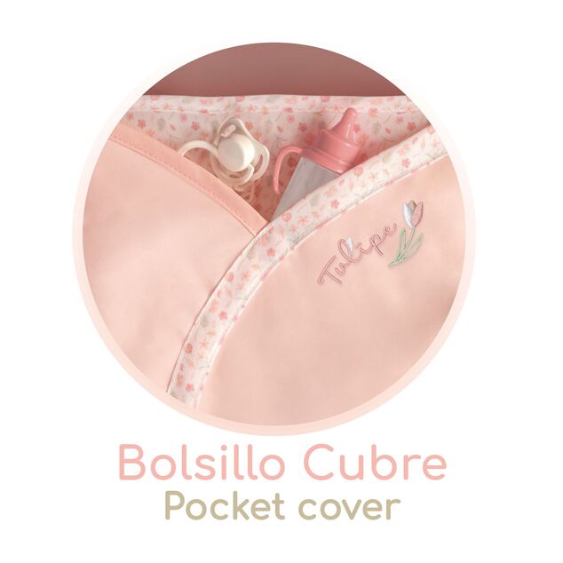 DeCuevas 86074 Môj prvý kočík pre bábiky s taškou Tulipe 2025 - 56 cm