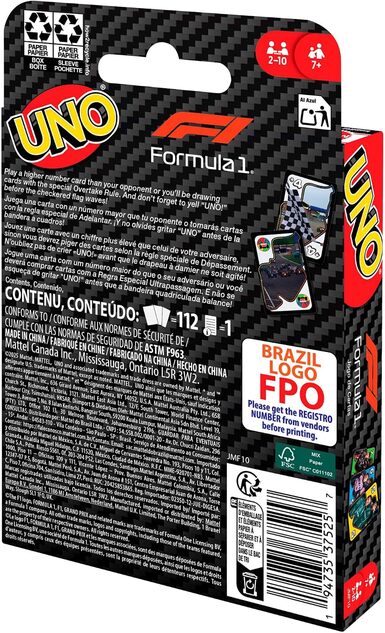 Mattel UNO Formel 1