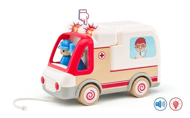 Woody Auto ambulancia so zvukmi a svetlom