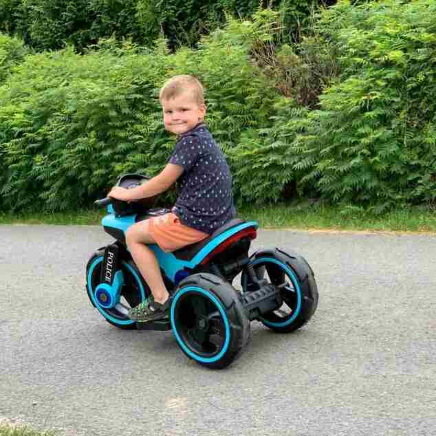 Detská elektrická motorka Baby Mix POLICE modrá
