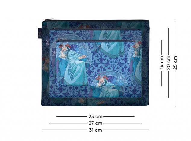 Set von 3 Täschchen Mucha - Hyazinthe