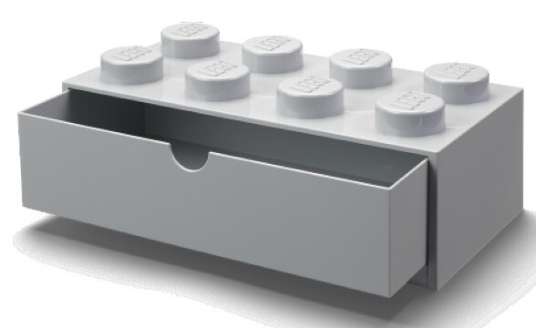 LEGO® stolný box 8 so zásuvkou šedá 316 x 158 x 113 mm