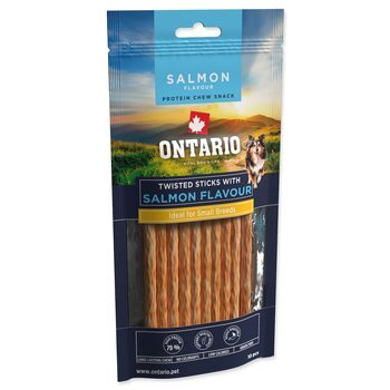 Ontario Protein csemege lazac ízű, rágós csavart rúd 10db 12,7cm
