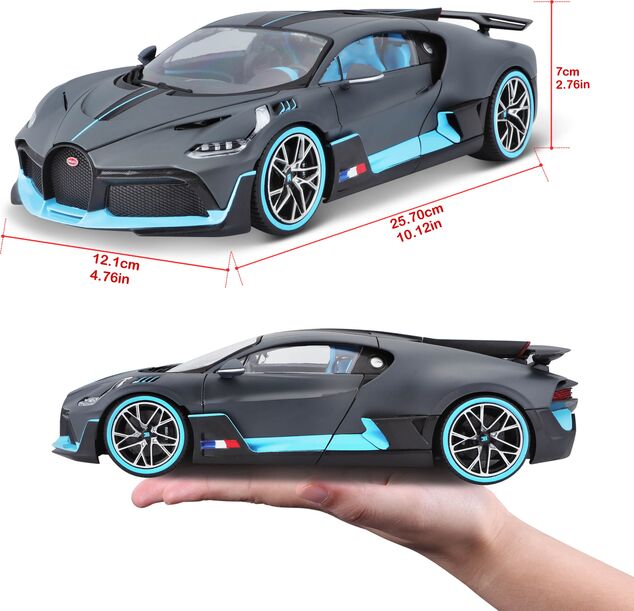 Bburago 1:18 TOP Bugatti Divo Grey