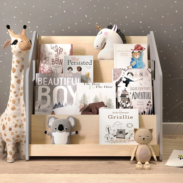 BusyKids Stojan na knihy šedý