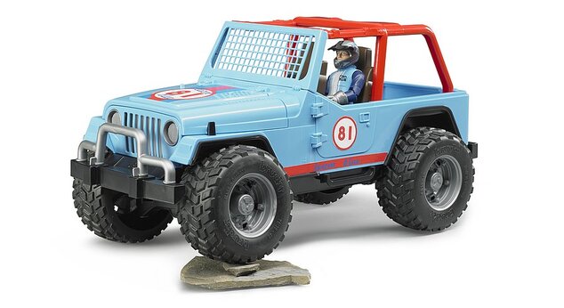 BRUDER 02541 Jeep WRANGLER Cross Country modrý s figúrkou jazdca