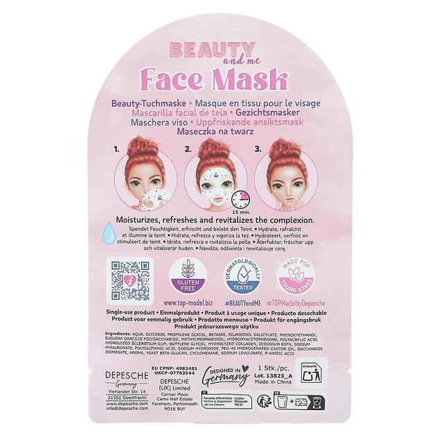 Top Model Hydratačná maska na tvár s dizajnom Beauty &amp; Me Lexy