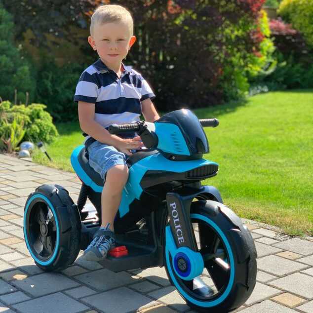 Detská elektrická motorka Baby Mix POLICE modrá