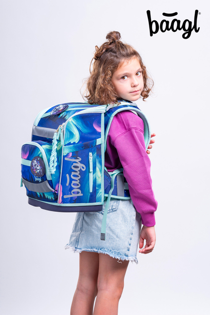 BAAGL SET 5 Zippy Plus Aurora: cartella, astuccio, sacchetto, grembiule, portafoglio GRS