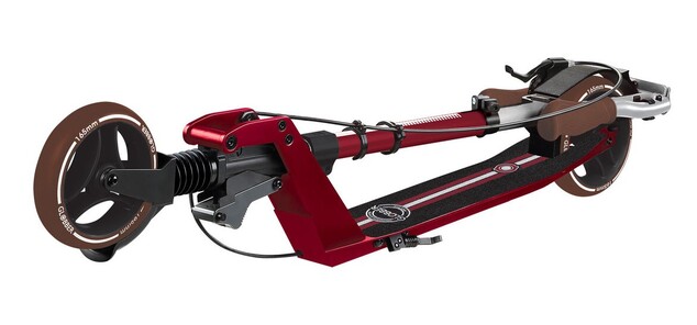 Globber Kolobežka One K 165 Deluxe Vintage Red s prednym tlmičom a brzdou, nosnosť 100kg