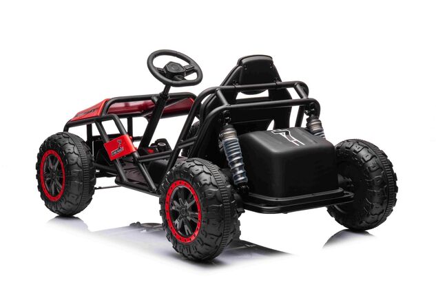 Elektrische Go-Kart SPORT-KART 24V, rot, EVA-Räder, Kunstledersitz, 2 x 50W Motor,