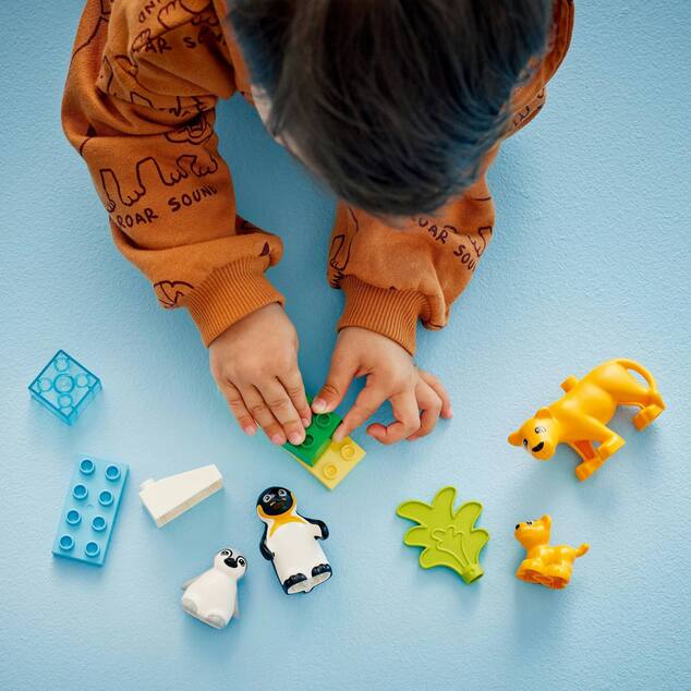 LEGO® DUPLO® 10442 Rodinky divokých zvierat: Tučniaky a levy