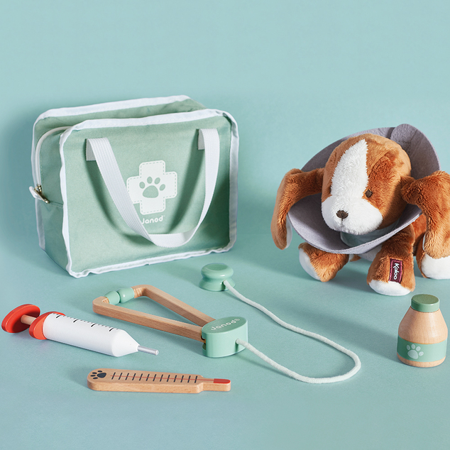 Janod Valigetta del Veterinario per bambini con accessori