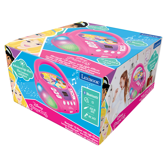 Lexibook Leuchtender Bluetooth CD-Player Disney Prinzessinnen