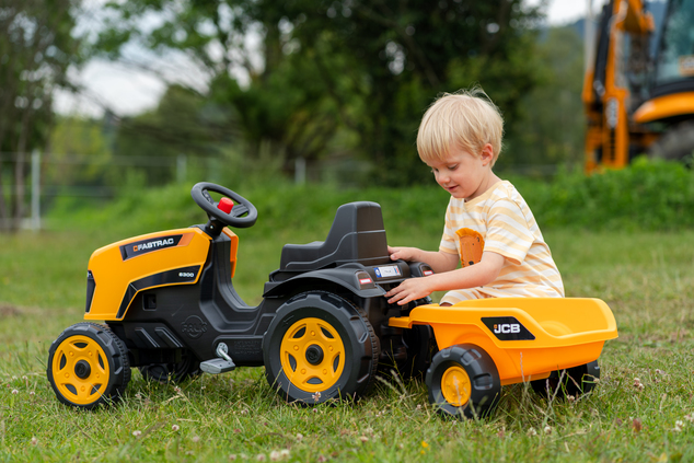 Falk Tractor de pedales JCB con remolque