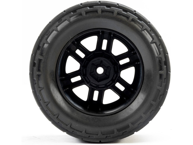 Roată Pro-Line 1:16 cu anvelope Menace, disc Split Six negru 12mm (2): Arrma Mini Kraton