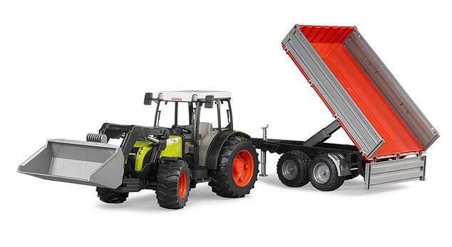 BRUDER 02112 Traktor CLAAS Nectis 267 F s vlečkou a čelným nakladačom