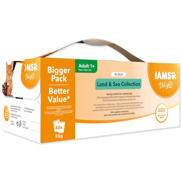 Kapsička IAMS Delights morské a suchozem.mäso v želé multipack (48x85g)  4080g