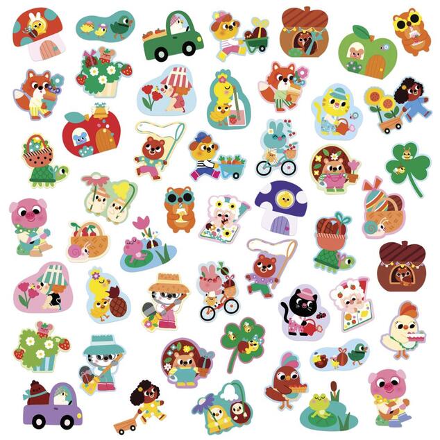 Janod Stickers Grandi adesivi Primavera 50 pezzi