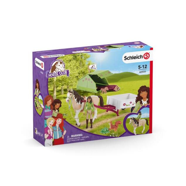 Schleich Sarah s koníkom a zvieratkami kempujú