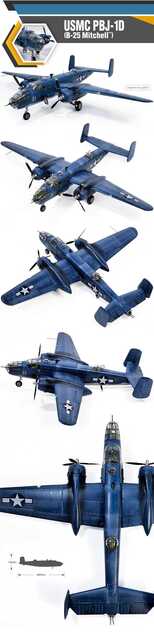 Modellbausatz Flugzeug 12334 - USMC PBJ-1D (B-25 Mitchell) (1:48)