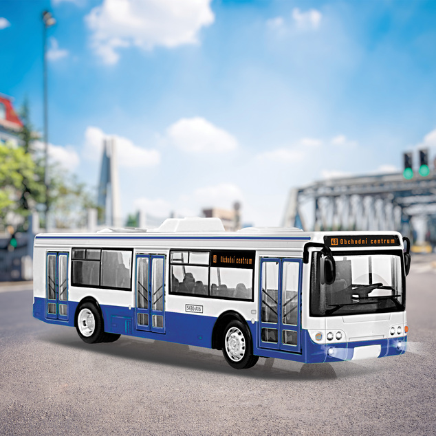 Autobus, ktorý hlási zastávky česky, 28 cm