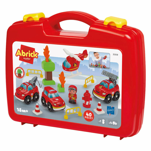 Ecoiffier Abrick - Valigetta con camion dei pompieri