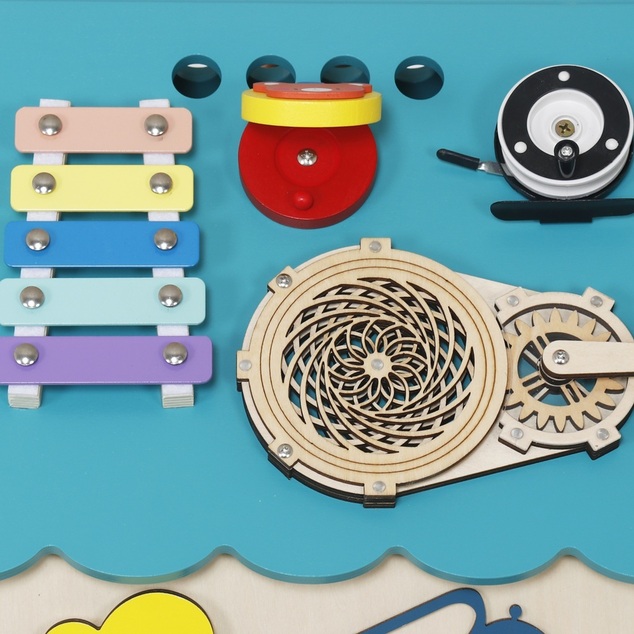 2Kids Toys Activity board Domček tyrkysový