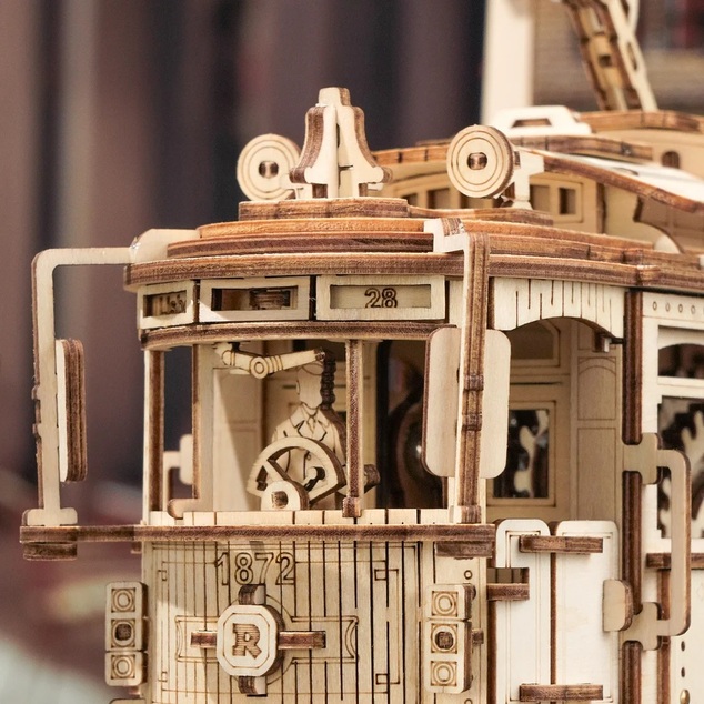 RoboTime 3D Holzmechanik-Puzzle Straßenbahn