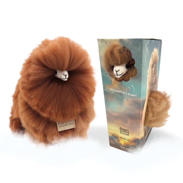 INKARI Jucărie de pluș Alpaca Medium Monsterfluff Hazelnut 32cm