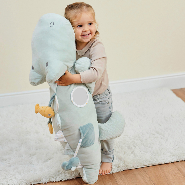NATTOU Jucărie de pluș cu 12 activități crocodil Romeo 90x25 cm Romeo, Jules &amp; Sally