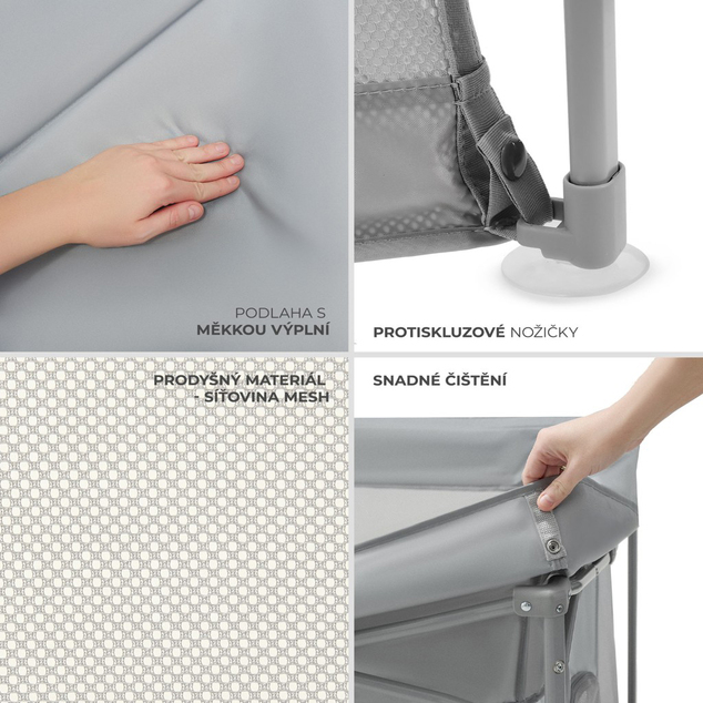 Kinderkraft Ohrádka pre deti skladacia Ziki Light Grey
