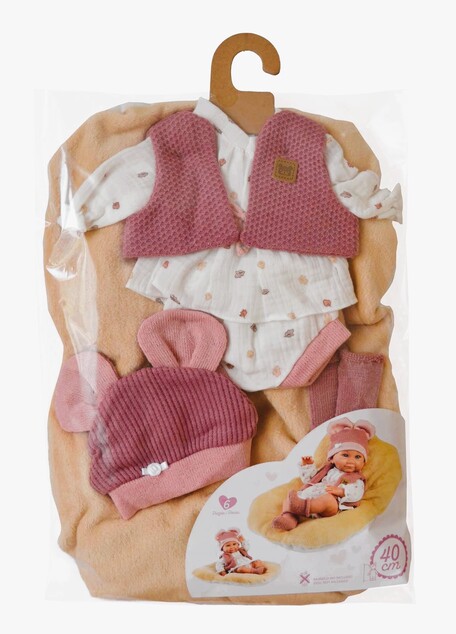 Llorens M738-16 oblečenie pre bábiku bábätko  NEW BORN veľkosti 40-42 cm s doplnkami