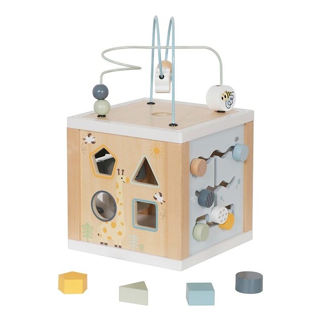 Drevená multifunkčná kocka Safari Montessori Baby Mix
