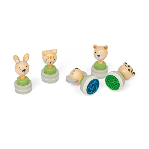 Bigjigs Toys Drevené atramentové pečiatky Zvieratká 1 ks