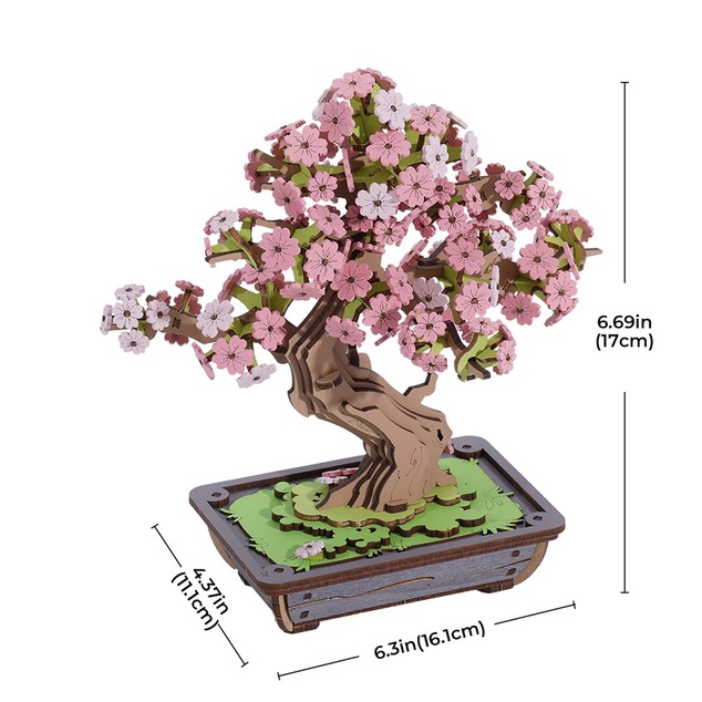RoboTime Puzzle 3D in legno Bonsai sakura