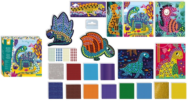 Janod Atelier mozaika Dinosaury Sada Maxi 4+