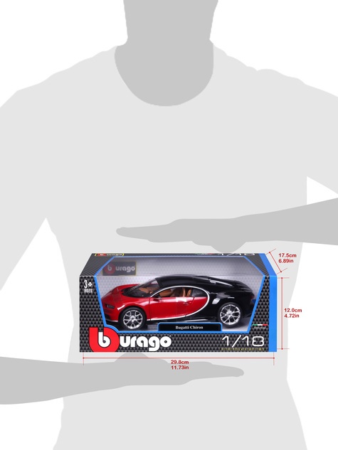 Bburago 1:18 Plus Bugatti Chiron black/red