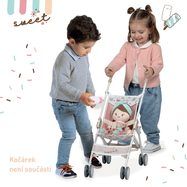 DeCuevas 20048 Plyšová bábika SWEET- 36 cm s kolískou