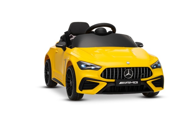 Elektrické autíčko Mercedes CLE 12V s pohonom zadných kolies, žlté, Jednomiestne, Lítiová