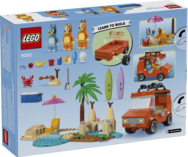 LEGO®Bluey 11202 Bluey und der Familienausflug mit dem Auto zum Strand