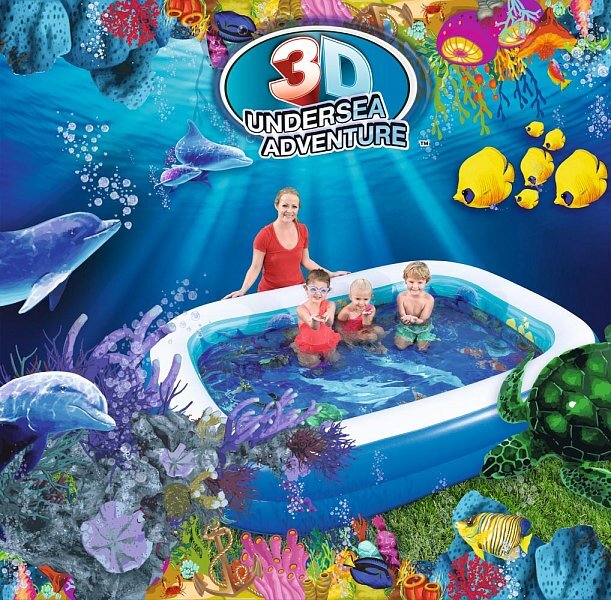 Nafukovací bazénik 3D, 2,62m x 1,75m x 51cm