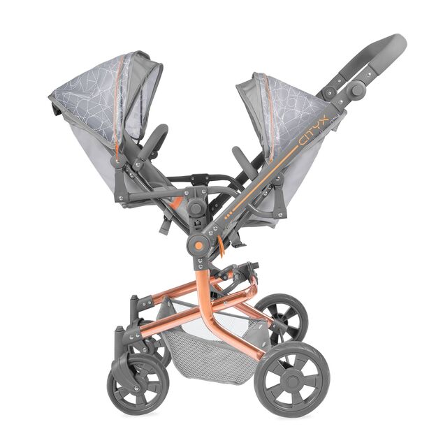 DeCuevas 90877 Carucior pliabil pentru papusi gemene cu rucsac CITY X - 91 cm