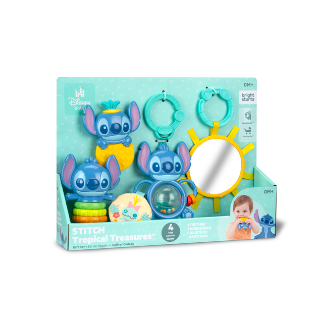 BRIGHT STARTS Set cadou multisenzorial Stitch Tropical Treasures™, 3m+