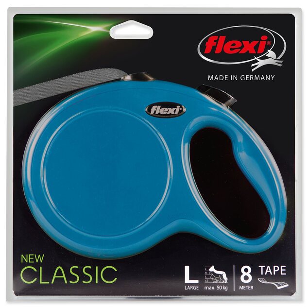 Vodítko Flexi Classic New páska L modré 8m