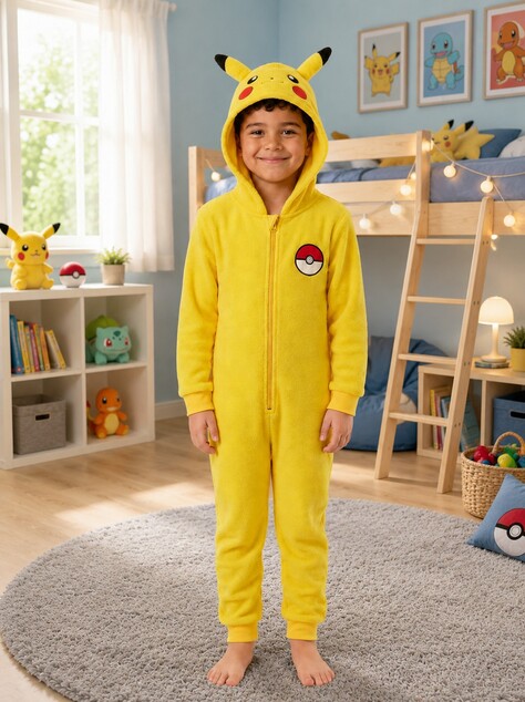 Cozy Noxxiez OS556B Pikachu - tuta multifunzionale per bambini 3 in 1 taglia 110/116