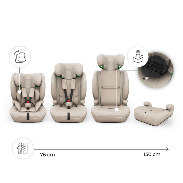 KINDERKRAFT Autosedačka Comfort Up 2 Plus i-Size (76-150 cm) Beige