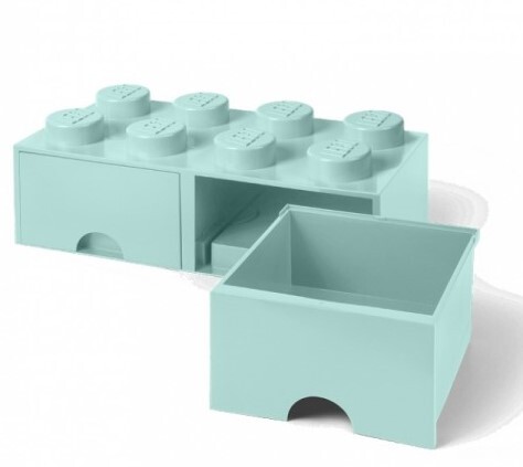 LEGO® úložný box 8 - so zásuvkami aqua 250 x 500 x 180 mm